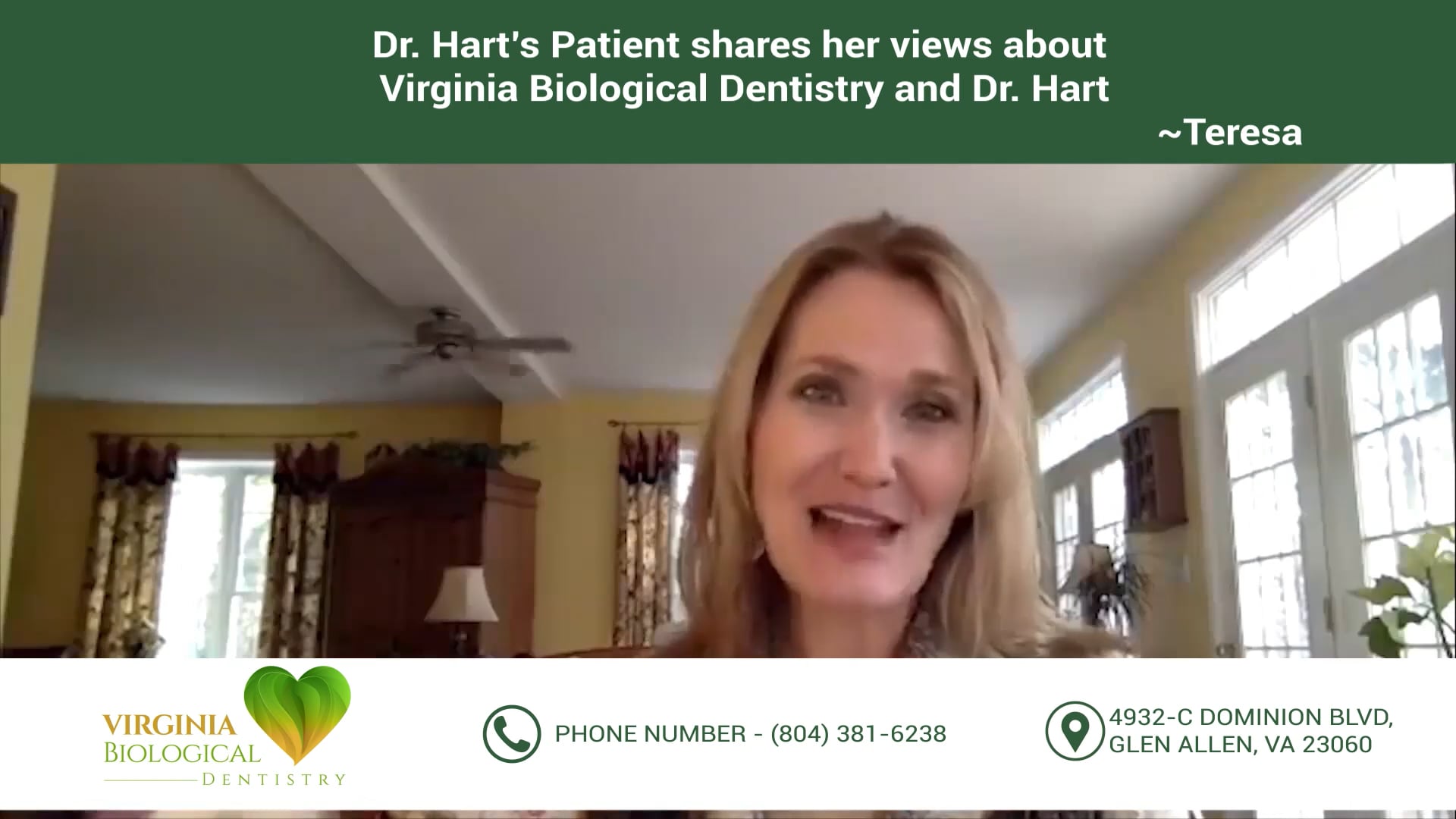 Dr. Hart’s Patient shares her views about Virginia Biological Dentistry